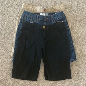 old navy school khaki and jean shorts